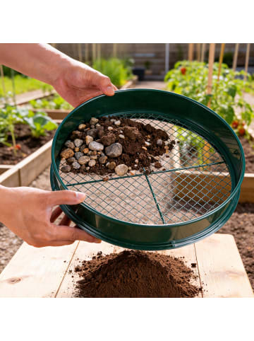 relaxdays Gartensieb "5in1" in Grün - Ø 30 cm