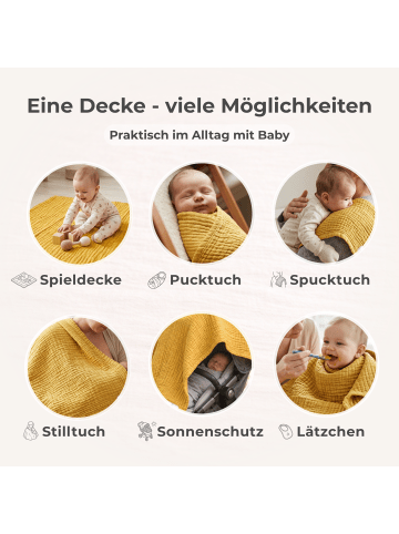 nordic coast company  Musselindecke, Puckdecke, Einschlagdecke, Babydecke Musselin, atmungsaktiv