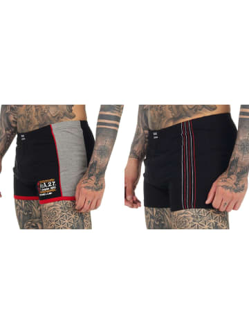 NORMANN Unterhosen Retro Pants sportlichem Design - 66502 in Ringel schwarz/weiß
