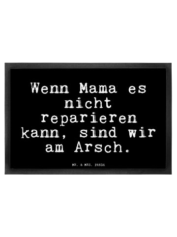 Mr. & Mrs. Panda Fußmatte Wenn Mama es nicht... mit Spruch in Schwarz