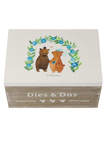 Mr. & Mrs. Panda Box mit Deckel Bären Hochzeit ohne Spruch in Weiß