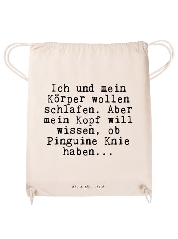 Mr. & Mrs. Panda Drawstring Bag Ich und mein Körper... mit Spruch in Creme