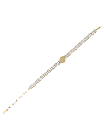 Adeliás Damen Armband aus Edelstahl mit Zirkonia 16,5 cm in gold
