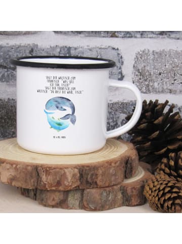 Mr. & Mrs. Panda Kaffeebecher Walfisch Thunfisch mit Spruch in Weiß