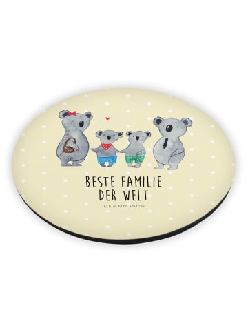 Mr. & Mrs. Panda Rund Magnet Koala Familie zwei mit Spruch in Gelb Pastell
