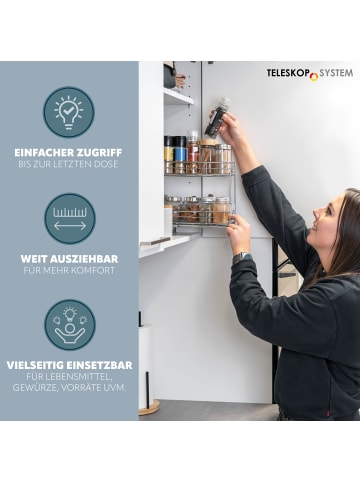 bremermann Teleskop-Gewürzregal ca. 11,5 x 23,5 x 29 cm (B/H/T)