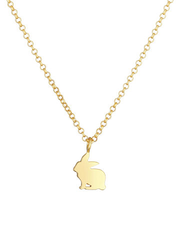 Elli Halskette 925 Sterling Silber Hase in Gold