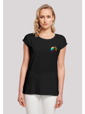 F4NT4STIC T-Shirt Colorfood Collection - Rainbow Apple in schwarz