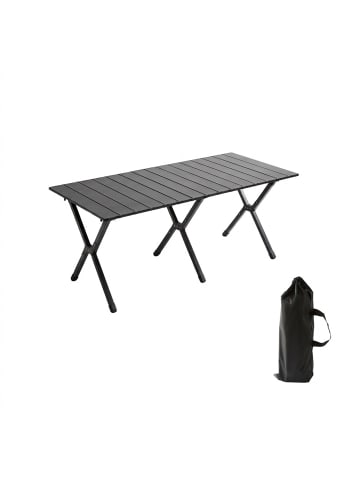 relaxdays Campingtisch in Schwarz - (B)120 x (H)44 x (T)60 cm