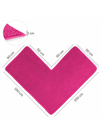 WohnDirect Eckbadematte PARIS in Pink