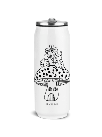 Mr. & Mrs. Panda Trinkflasche Edelstahl Marienkäfer Fliegenpilz ... in Weiß