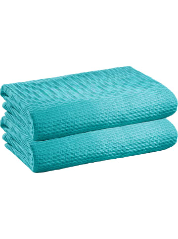 Erwin Müller Baumwolle Sommer-Decke 2er-Pack Siena in türkis