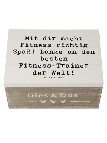 Mr. & Mrs. Panda holzkästchen Spruch Fitness-Trainer Dank mit Sp... in Weiß