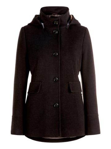 Gil Bret Wolljacke mit Kapuze in Dark Brown Melange