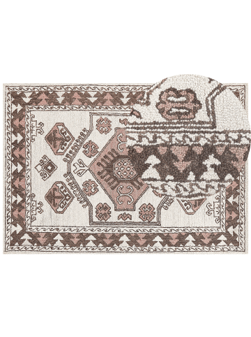 Beliani Kurzflor TOMARZA in Bunt/Braun/Rosa - (W) 160 x (H) 230 x (L) 230 cm