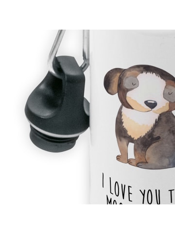 Mr. & Mrs. Panda Trinkflasche Hund Entspannen mit Spruch in Weiß
