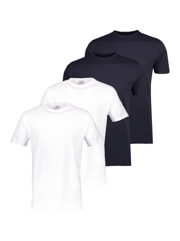 Lerros T-Shirt Basic in Dunkelblau / weiß