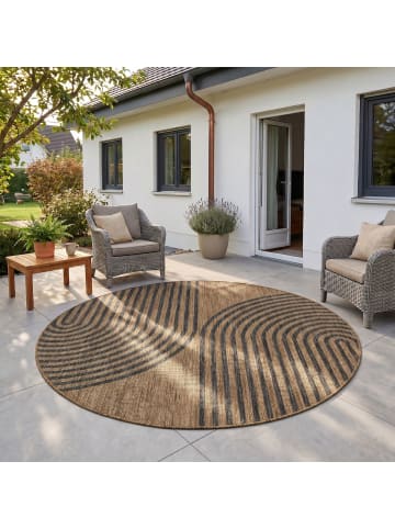 Teppich Boss In- & Outdoor Teppich Mira 1453, rund - Schwarz