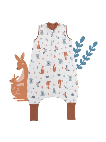 Schlummersack Schlafsack mit Füßen und umklappbaren Bündchen 1.0 TOG in Braun