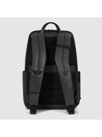 Piquadro David Rucksack Leder 43.5 cm Laptopfach in black