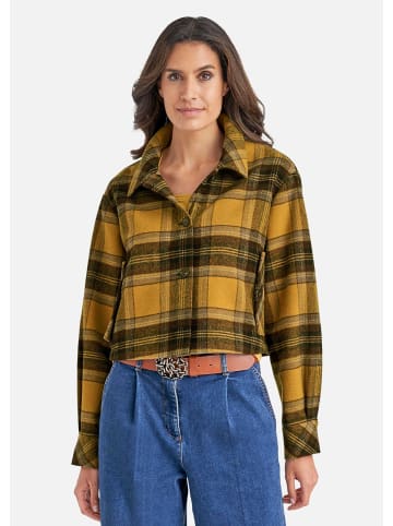 MADELEINE Kurzes Shacket im Karodesign in korkbraun / honig