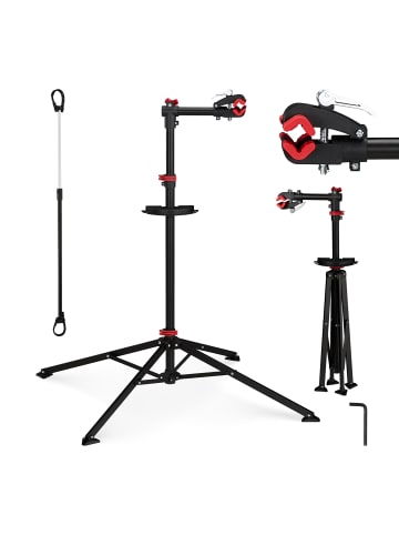 relaxdays Fahrrad-Montageständer in Schwarz - (H)110 - 190 cm