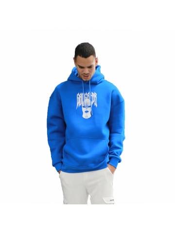 Megaman Rundhals Kapuzenpullover Hoodie in Blau