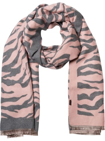 styleBREAKER Zebra Muster Schal in Rose-Grau