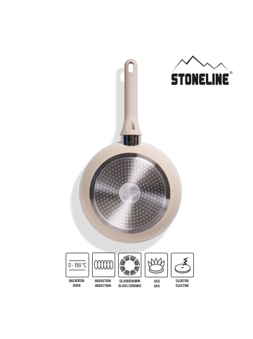 Stoneline Kochgeschirr-Set 11-teilig 18/20/24 | mit Deckeln in Creme