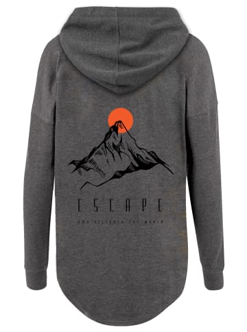 F4NT4STIC Oversized Hoodie Oversize Escape Discover the World Mountain in charcoal