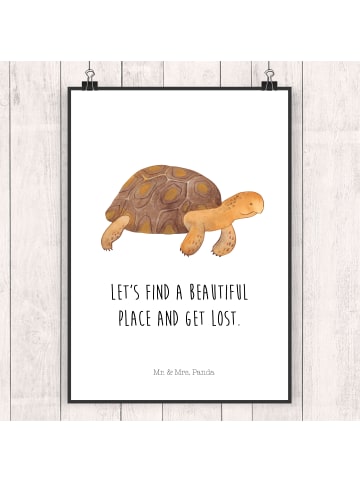Mr. & Mrs. Panda Poster Schildkröte MHerzieren mit Spruch in Weiß