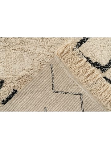 Kayoom Kurzflor Teppich Mylen 325 in creme - schwarz - rechteckig
