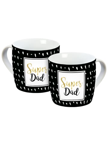 Geda Labels Tasse Super Dad in Schwarz - 300 ml