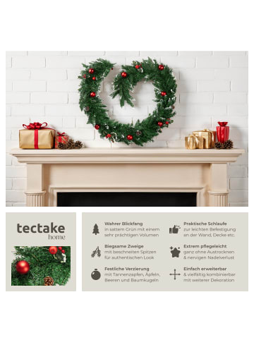 tectake Weihnachtsgirlande  mit Schlaufe zum Aufhängen, rot/grün