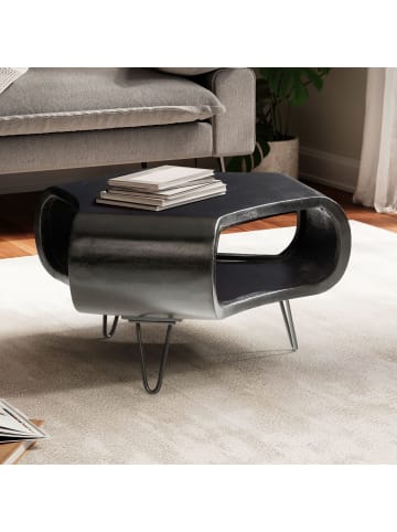 FineBuy Couchtisch in Schwarz / Mango / 60x60x35