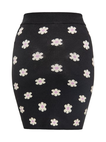 Swirly Damen Rock in SCHWARZ CREME LILA