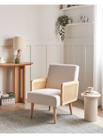 Beliani Sessel HOJBY in Beige/Braun - (W) 61 x (H) 82 x (L) 74 cm