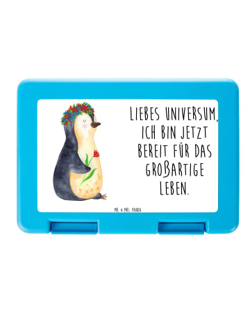 Mr. & Mrs. Panda Essensbox Pinguin Blumen mit Spruch in Weiß