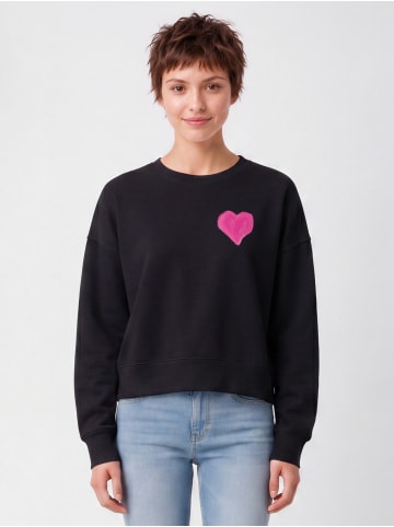 wat? Apparel Sweatshirt Pink Heart in Schwarz
