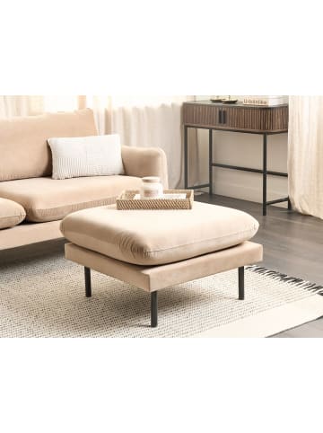Beliani Ottomane VINTERBRO in Beige/Schwarz - (W) 70 x (H) 44 x (L) 70 cm
