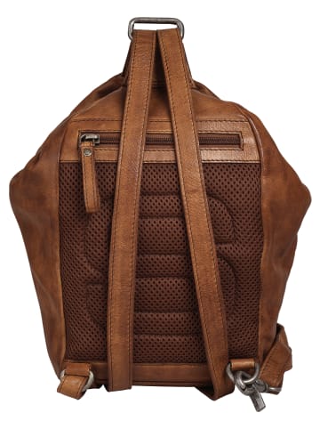 SPIKES & SPARROW Rucksack echt Leder in cognac