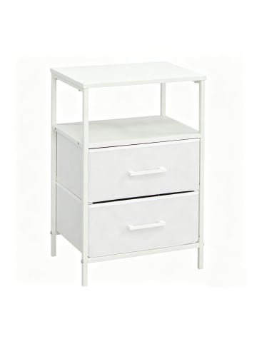 relaxdays Nachttisch in Weiß - (B)38 x (H)61 x (T)28 cm