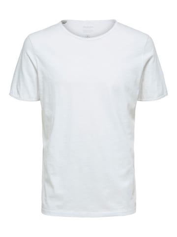 SELECTED HOMME T-Shirt SLHMORGAN SS O-NECK TEE in Weiß