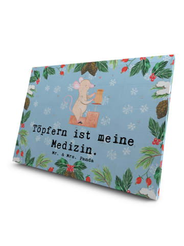 Mr. & Mrs. Panda Adventskalender Maus Töpfern mit Spruch in Eisblau