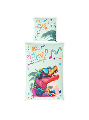 Cats Collection Baumwoll Bettwäsche Renforce  Kinderbettwäsche Glow in Party Dino