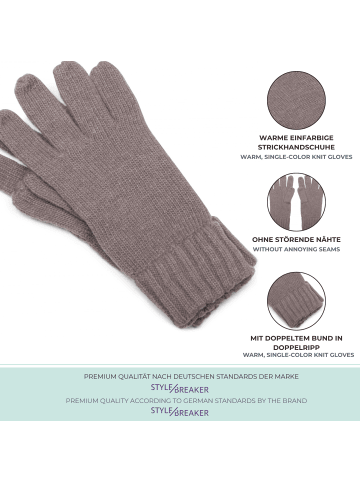 styleBREAKER Strick Handschuhe in Granit