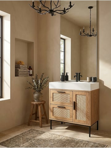 KADIMA DESIGN Waschbeckenunterschrank Eiche-Optik 60x60x40 cm mit Tür und