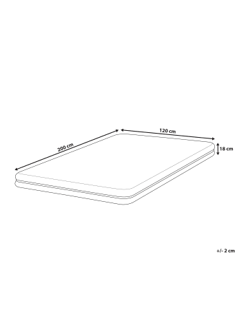 Beliani Matratze JOLLY in Weiß/Grau - (W) 120 x (H) 18 x (L) 200 cm