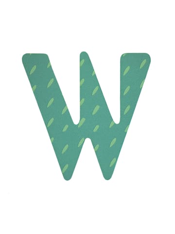 Fabfabstickers Buchstabe "W" aus Stoff in Green-Mix zum Aufbügeln