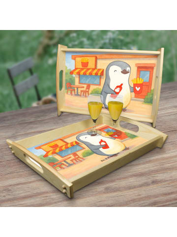 Mr. & Mrs. Panda Frühstückstablett Pinguin Pommes Design ohne Sp... in Weiß